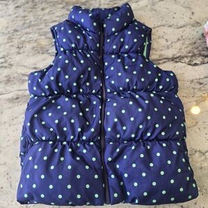 Old Navy Navy and Green Polka Dot Vest